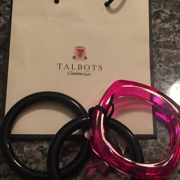 Talbots bundle Bangle bracelets (3) - pink/black - Picture 5 of 5